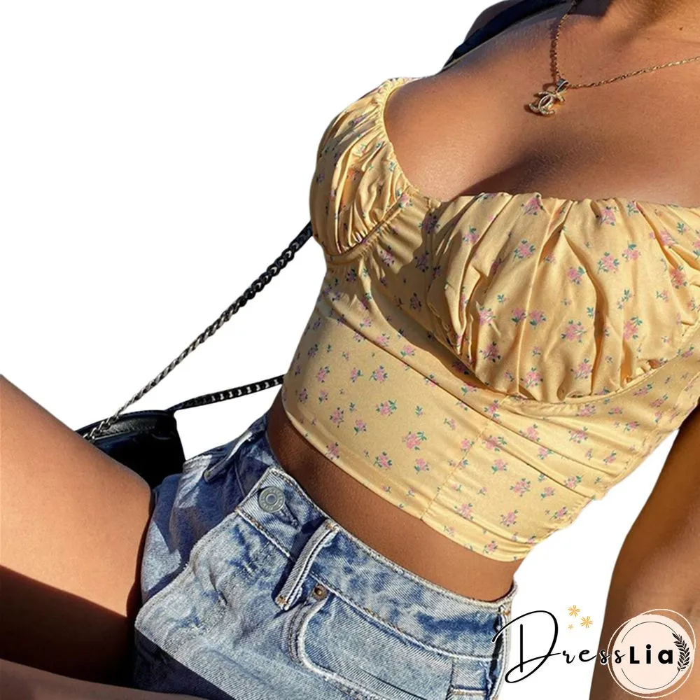 Fashion Women Sleeveless Floral Crop Top Stylish Lace Backless Tank Vest Summer Bandage