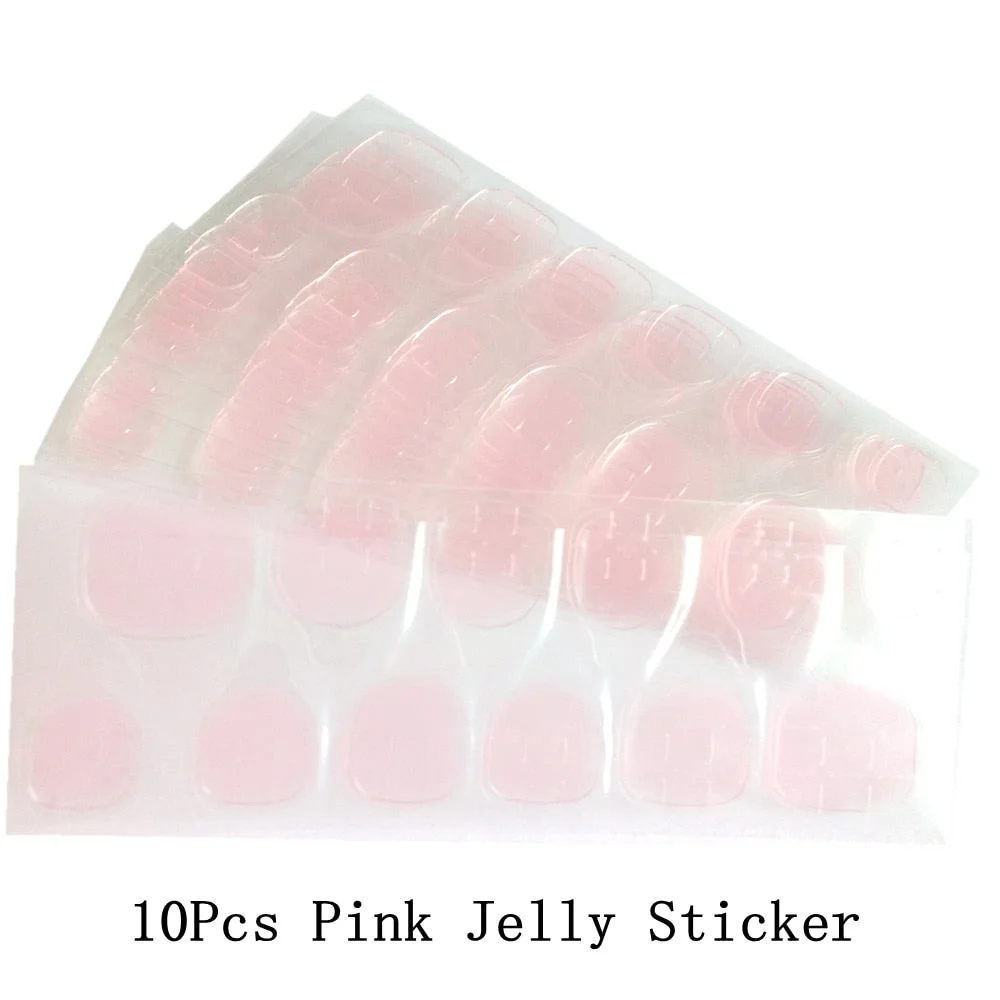 1/3/5 Sheets Transparent Pink Self Adhesive Sticker For Nails DIY Jelly Glue Sticker Nail Art Tape Full Cover Manicure Tool-Nail Inspo