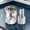 3/8 Inch Power Washer Quick Connect Kit Stainless Steel Adapter Set Power Washer Adapter Fittings Female/Male NPT Thread 12 Pcs 5000 PSI