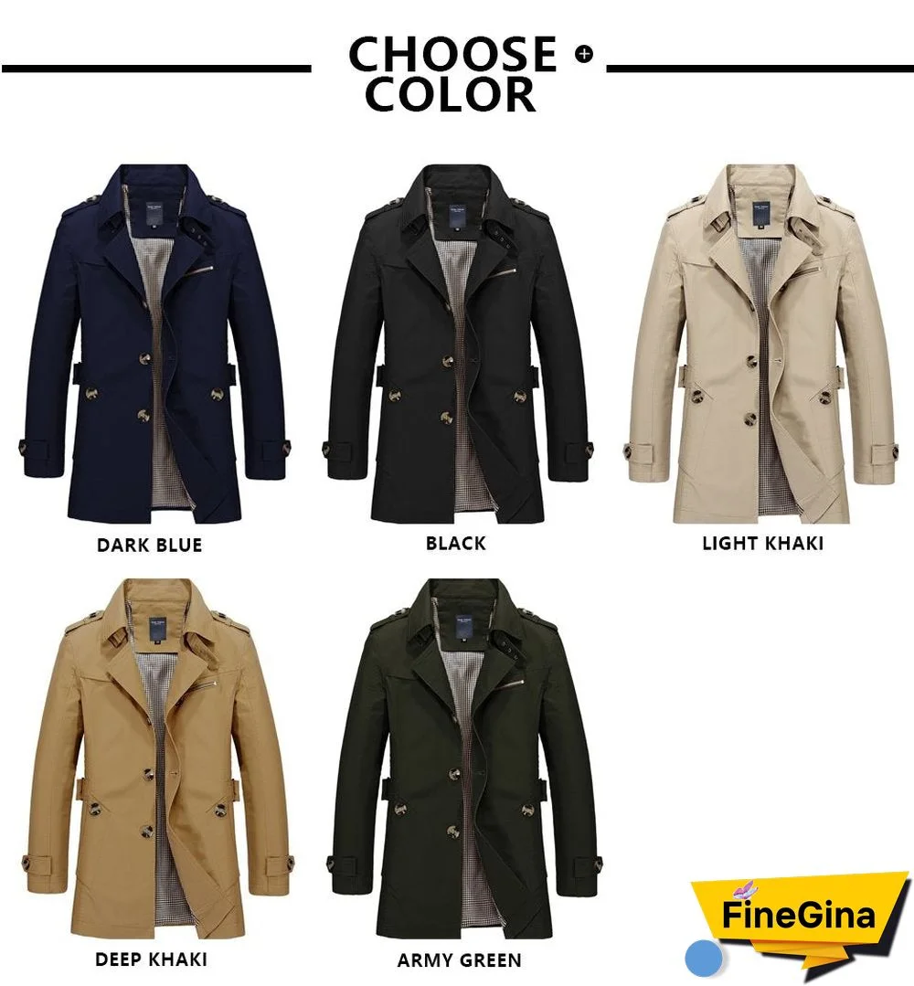 Long Leather Trench Coat Men New Men's Spring Casual Jacket Windbreaker Outerwear High Quality Fashion Long Coat