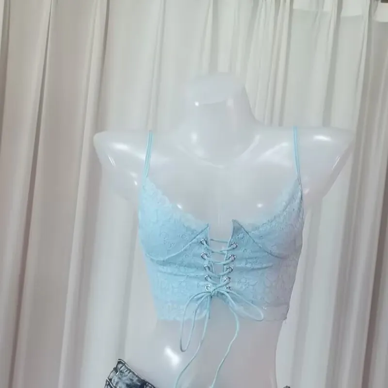Churchf Sex Lingerie New Sexy Hollow Cross-Tied Lingerie Lace Sexy Wrapped Chest Lingerie Outside