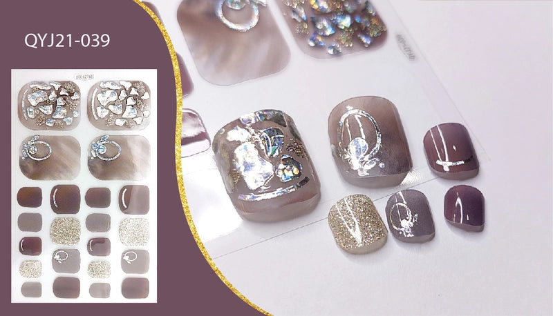 Explosions Foot Nail Stickers Summer Toenail Stickers Bronzing Imitation Diamond Nail Stickers Waterproof Foot Stickers