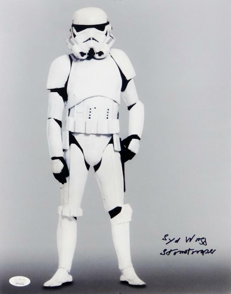 Syd Wragg Autographed Full Body 11x14 Photo Poster painting w/ Stormtrooper - JSA Auth *Black