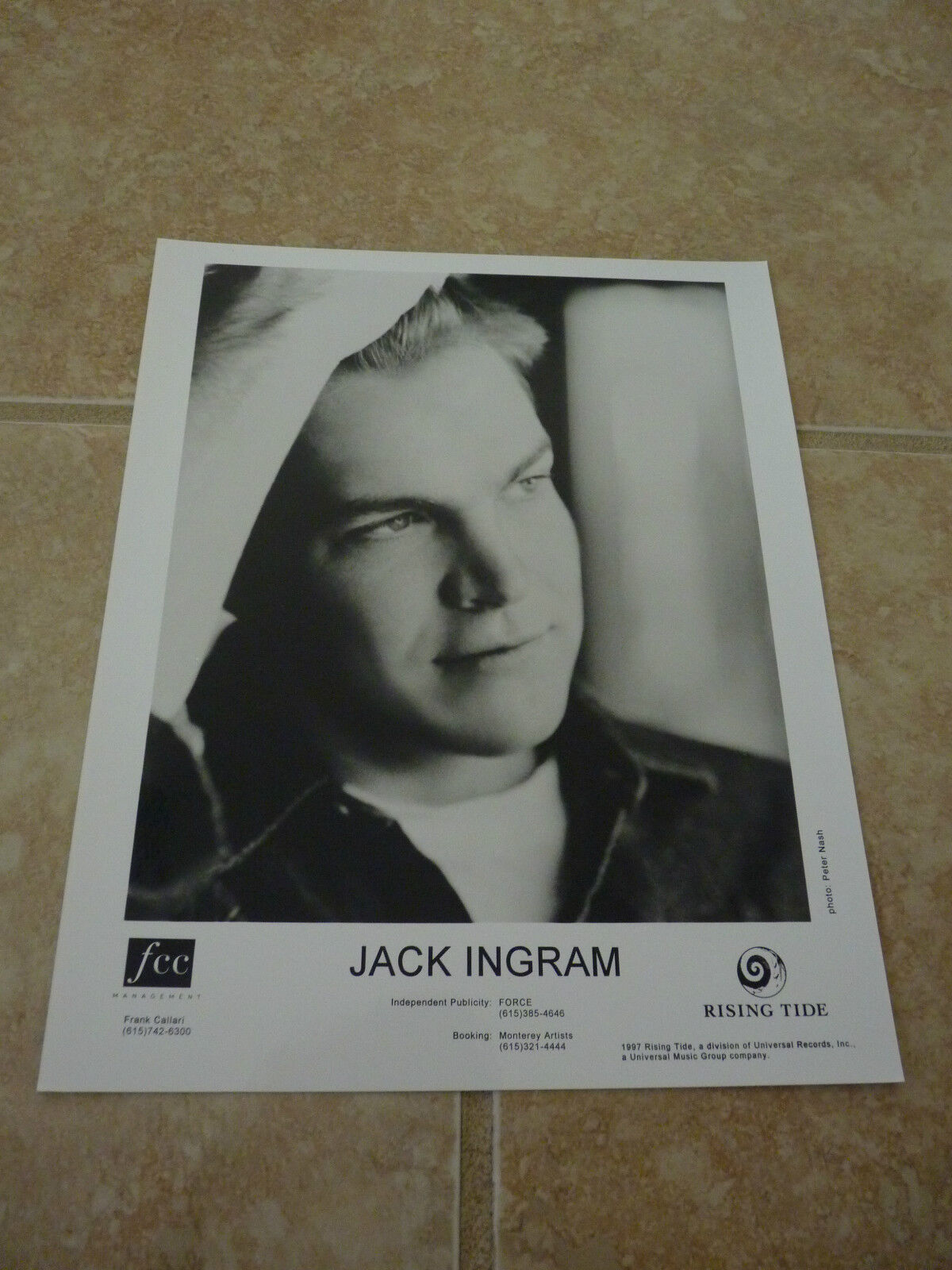 Jack Ingram 8x10 B&W Publicity Picture Promo Photo Poster painting