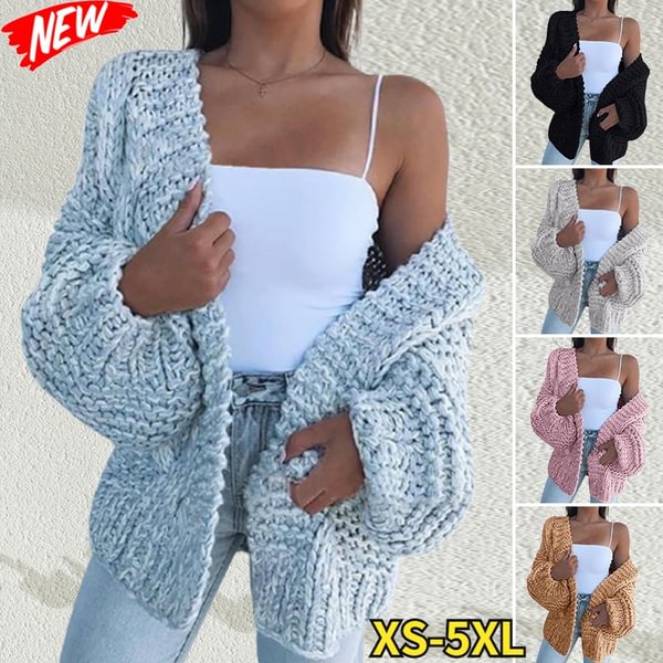 Women's Fashion Cable Knit Cardigan Sweater Solid Color Casual Sweater Winter Warm Long Sleeve Front Open Sweater Coat Outerwear - Shop Trendy Women's Fashion | TeeYours