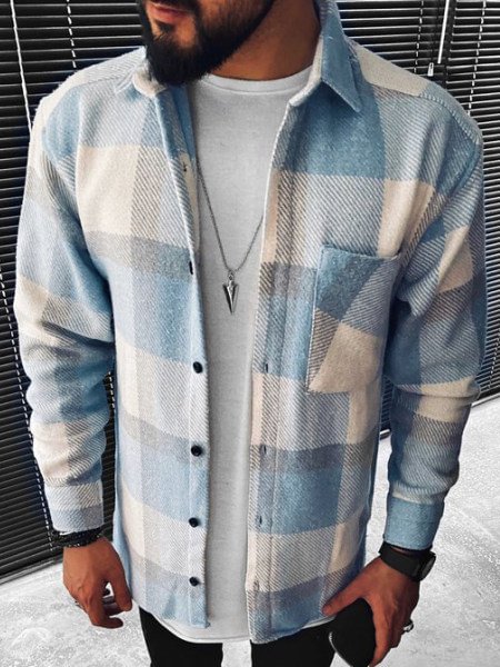 🔥Sale🔥 Light Blue Plaid Jacket