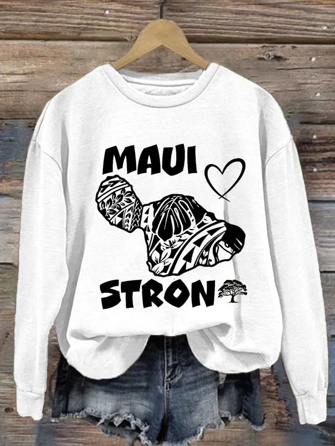 Women's Maui Strong Print Casual Sweatshirt