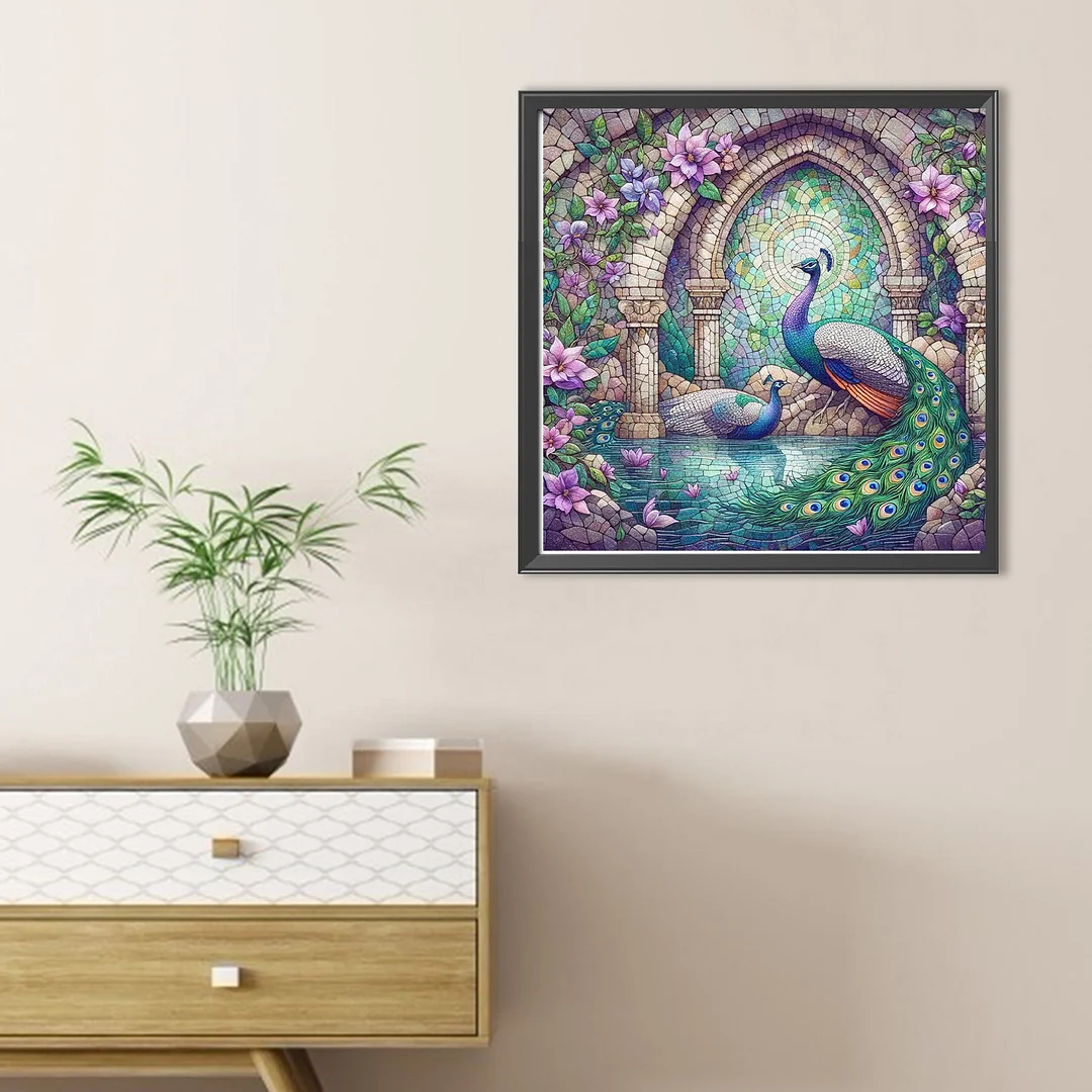 Diamond Painting - Full Round Drill - Peacock(Canvas|Canvas|30*30cm)