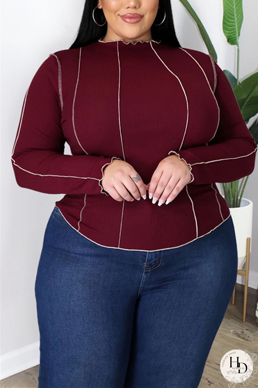 Black Fashion Casual Solid Split Joint O Neck Plus Size Tops