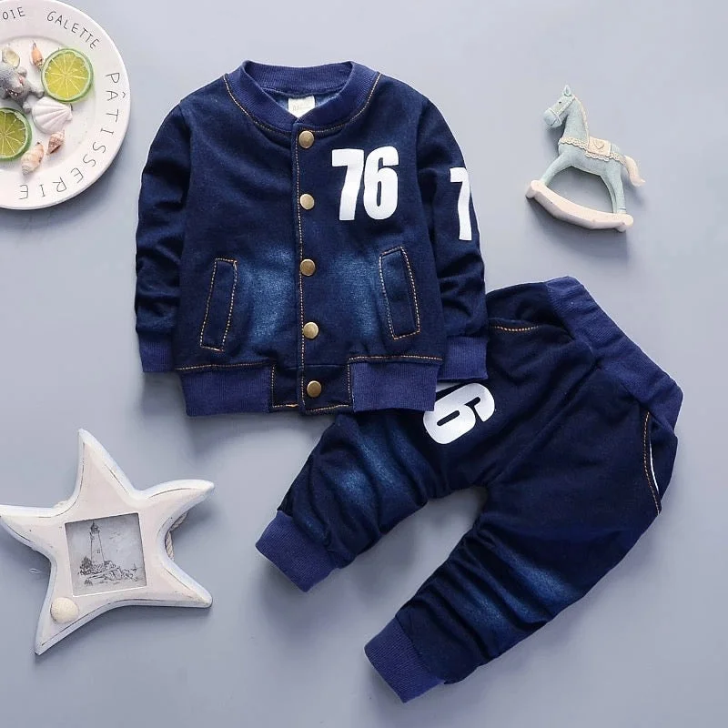Sets Unisex Toddler Baby Boys Girls Denim Jean Coat Pant Clothes