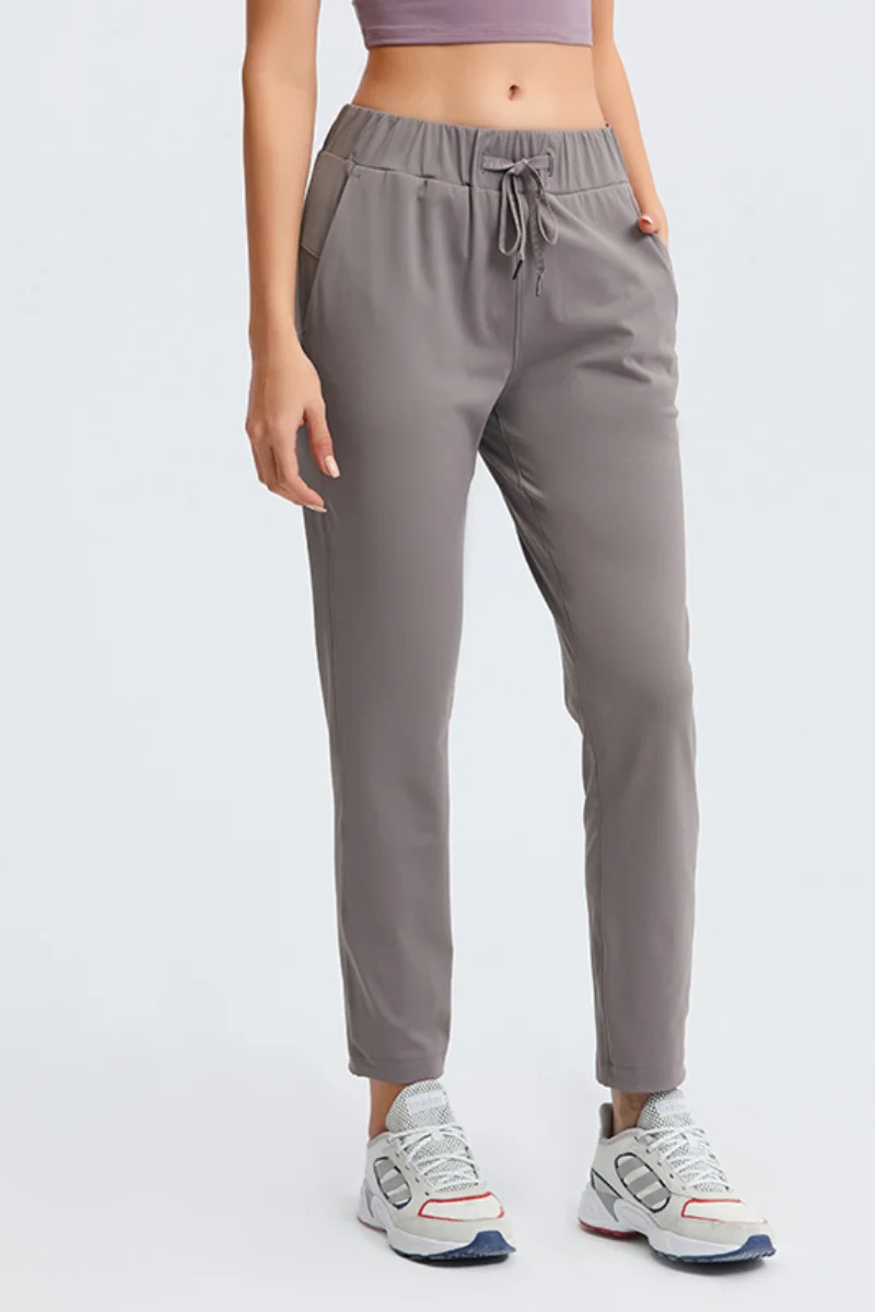 Drawstring Side Pocket Casual Sport Pants