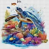Underwater World Turtle-11CT Stamped Cross Stitch 40*40cm/15.75*15.75in