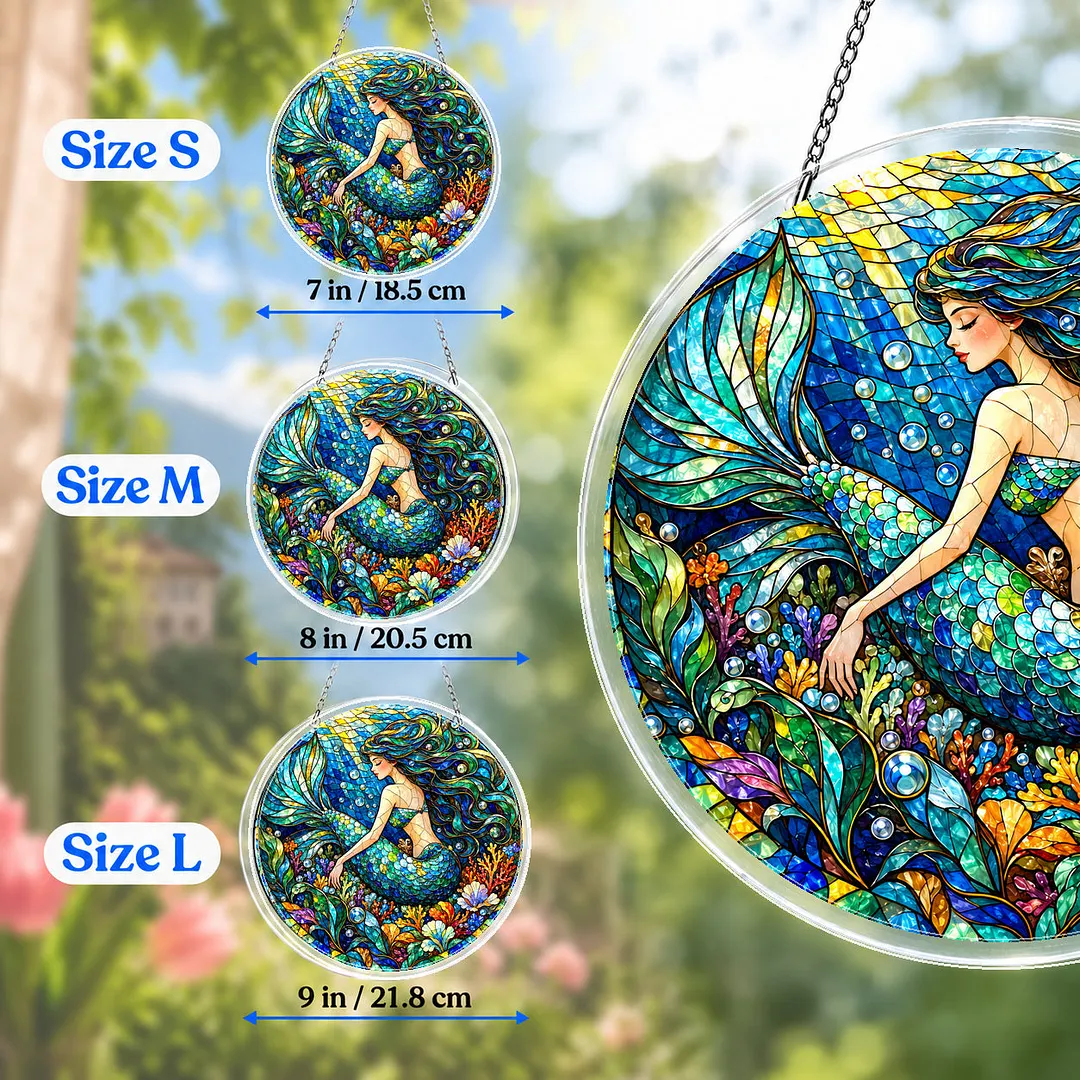 Enchanted Mermaid Stained Glass Suncatcher Puzzle