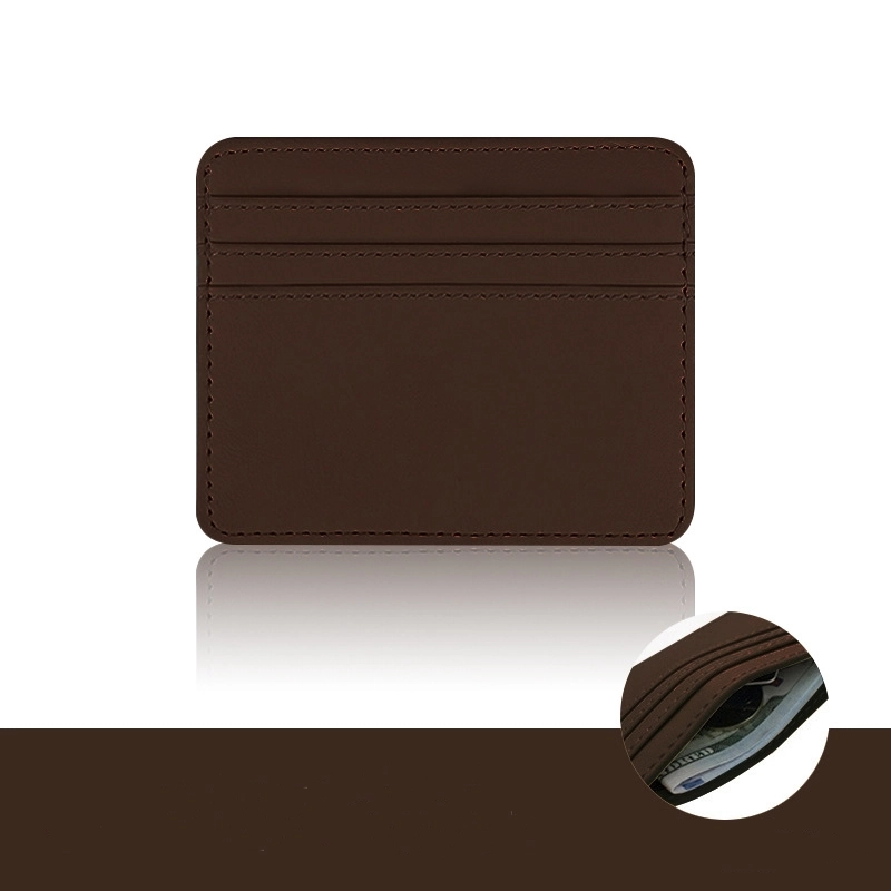 Unisex Solid Color Pu Leather Open Card Holders