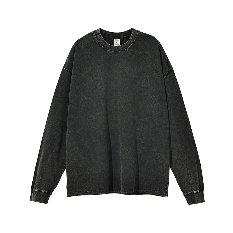 Sopula Vintage Oversized Essentials Acid Wash Long Sleeve T-Shirt - SOPULA