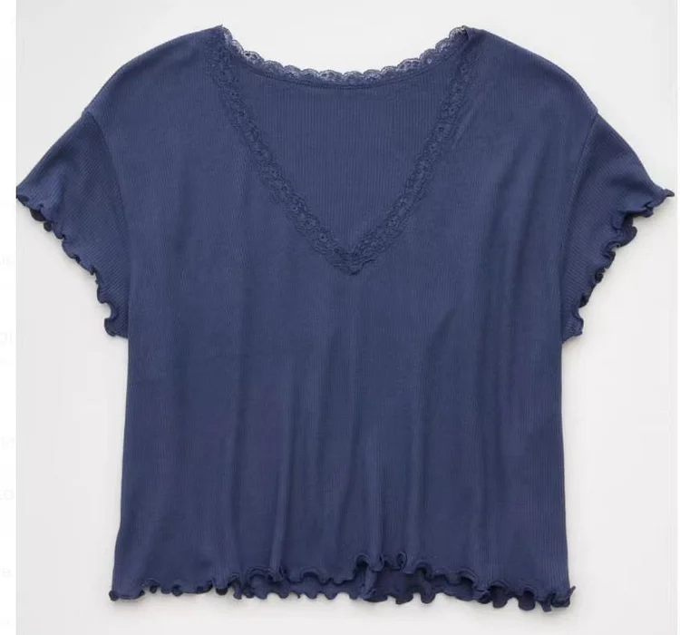 Cropped Waffle Shirt 
