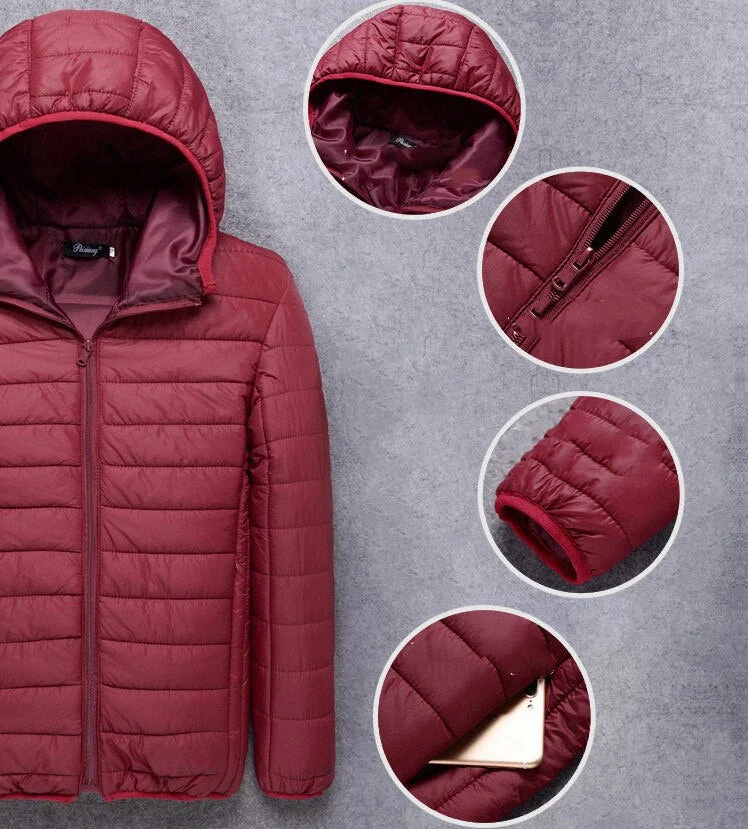 Winter Down Jacket Women Warm Long Sleeve Ultralight Parka Coat Casual Windbreaker Hooded Duck Down Jacket Outwear Plus Size