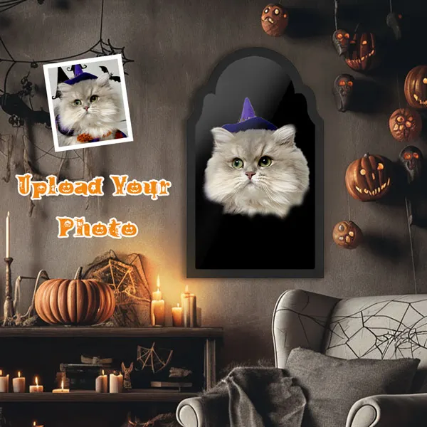 Custom Halloween Haunted Mirror Personalized Face Magic Mirror Gifts For Pet Lover For Halloween