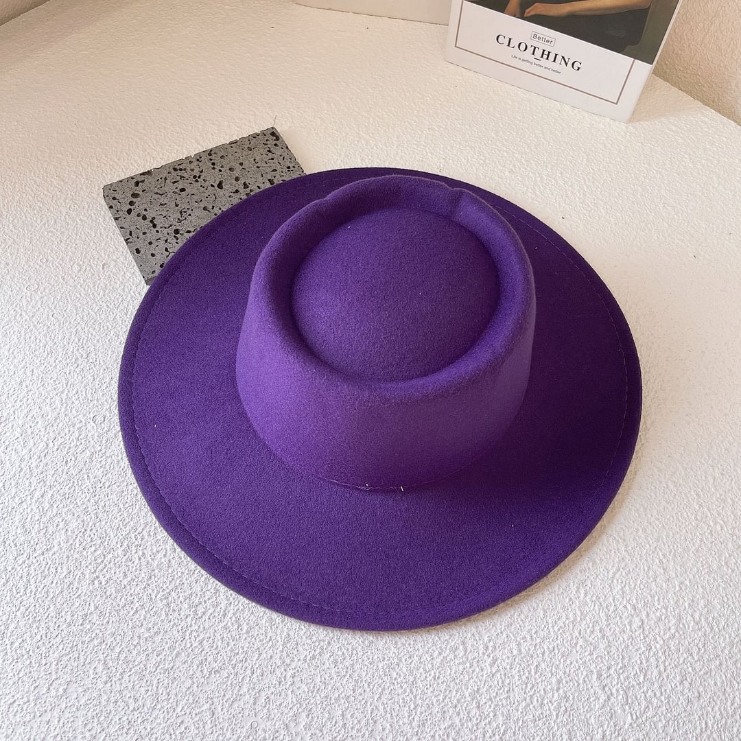 Porkpie Flat Top Hat - Purple