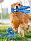 2Pcs Octopus Dog Toy No Stuffing Squeaky Plush Puzzle Toy Interactive Chew Toy