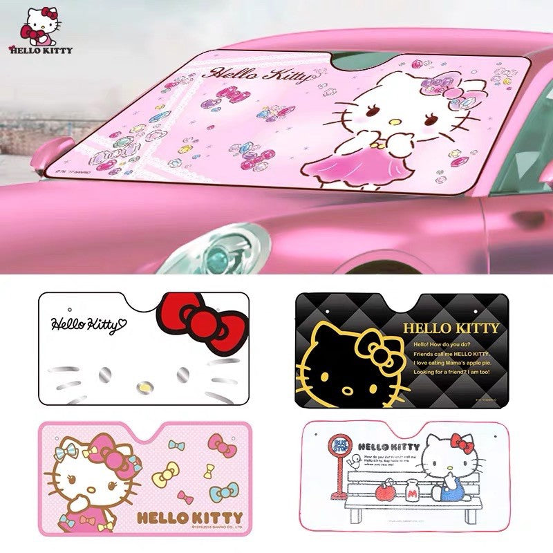 Hello Kitty Pink Diamond Car Windshield Front Sun Block Shade Shield Car Accessories A Cute Shop - Inspired by You For The Cute Soul 