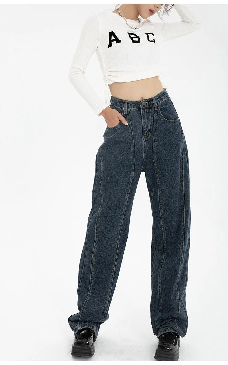 Brownm Waisted Wide Leg Jeans