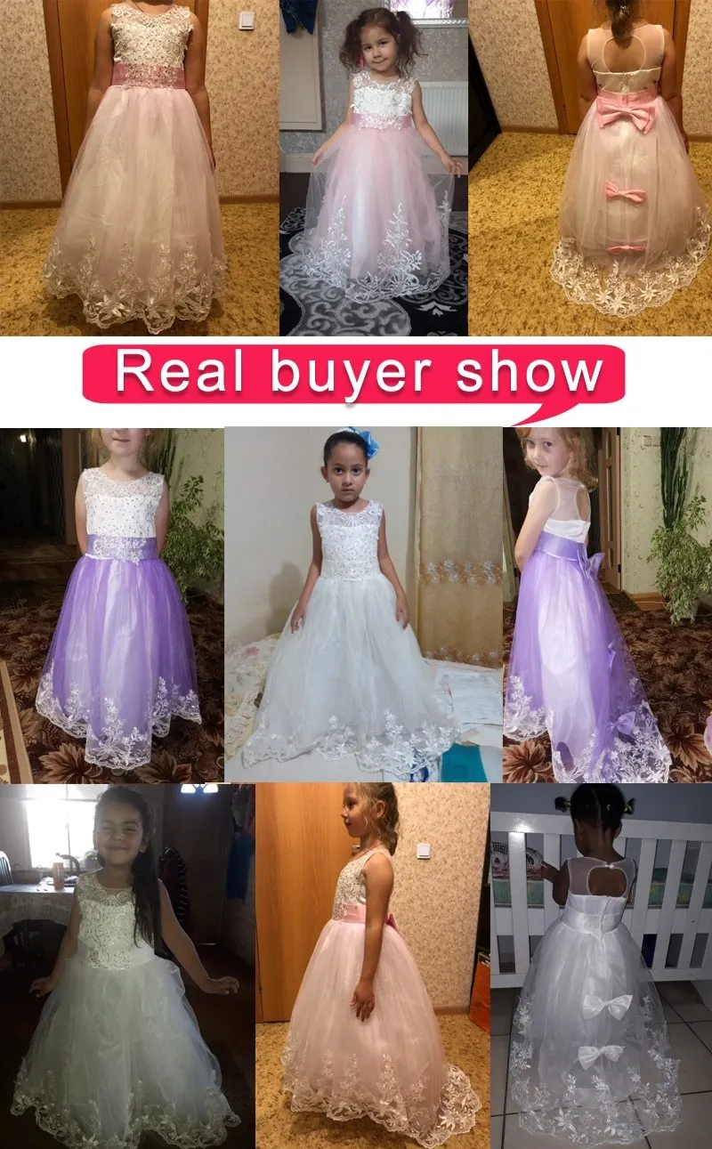 2021 Summer Girls Dress  White Bridesmaid Kids Dresses For Girls Children Long Princess Dress Party Wedding Dress 14 10 12 Years