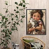 Diamond Painting -DIY Round Drill Girl with Pet Character(35x45 CM)