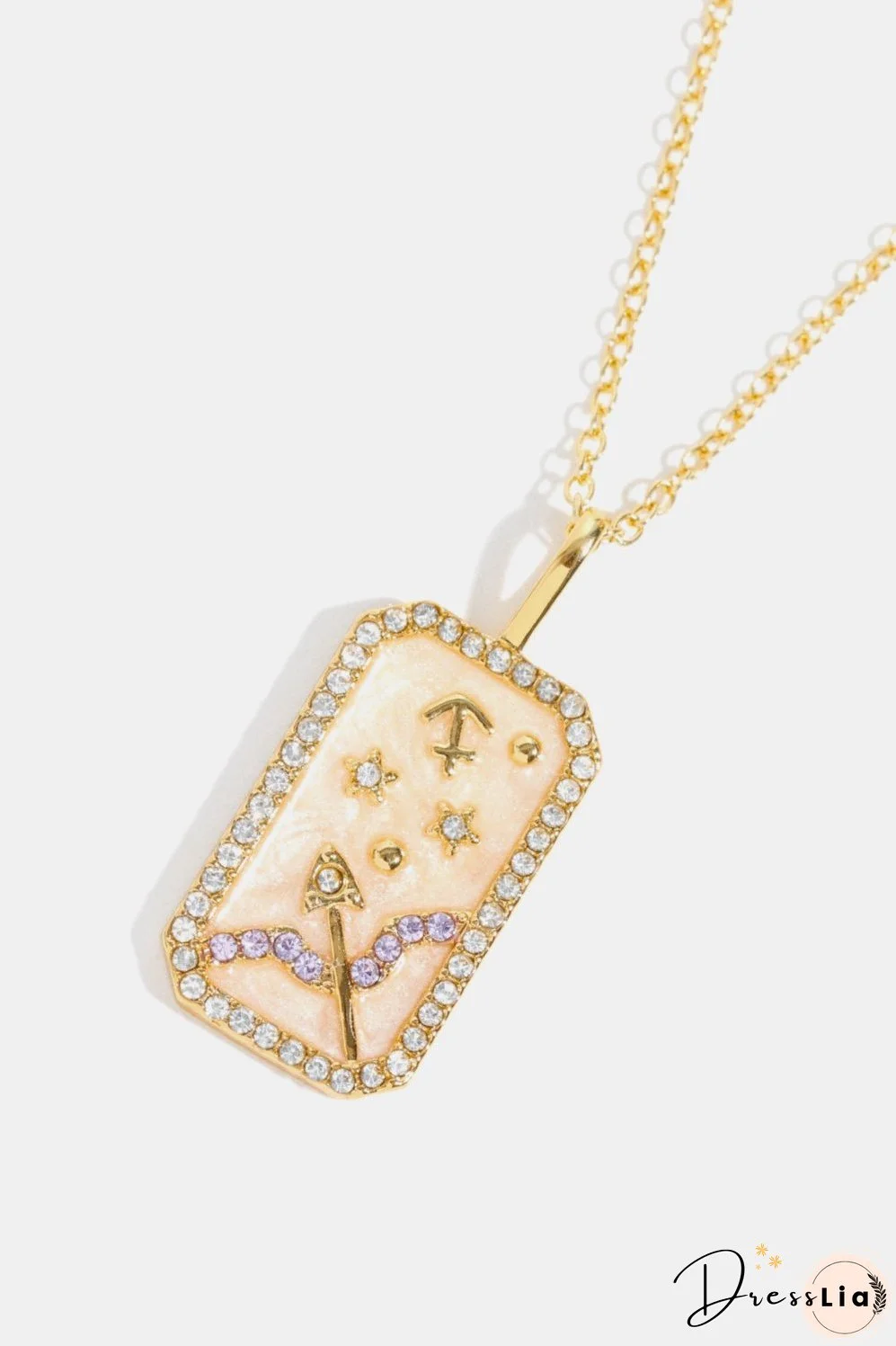 Rhinestone Constellation Pendant Copper Necklace