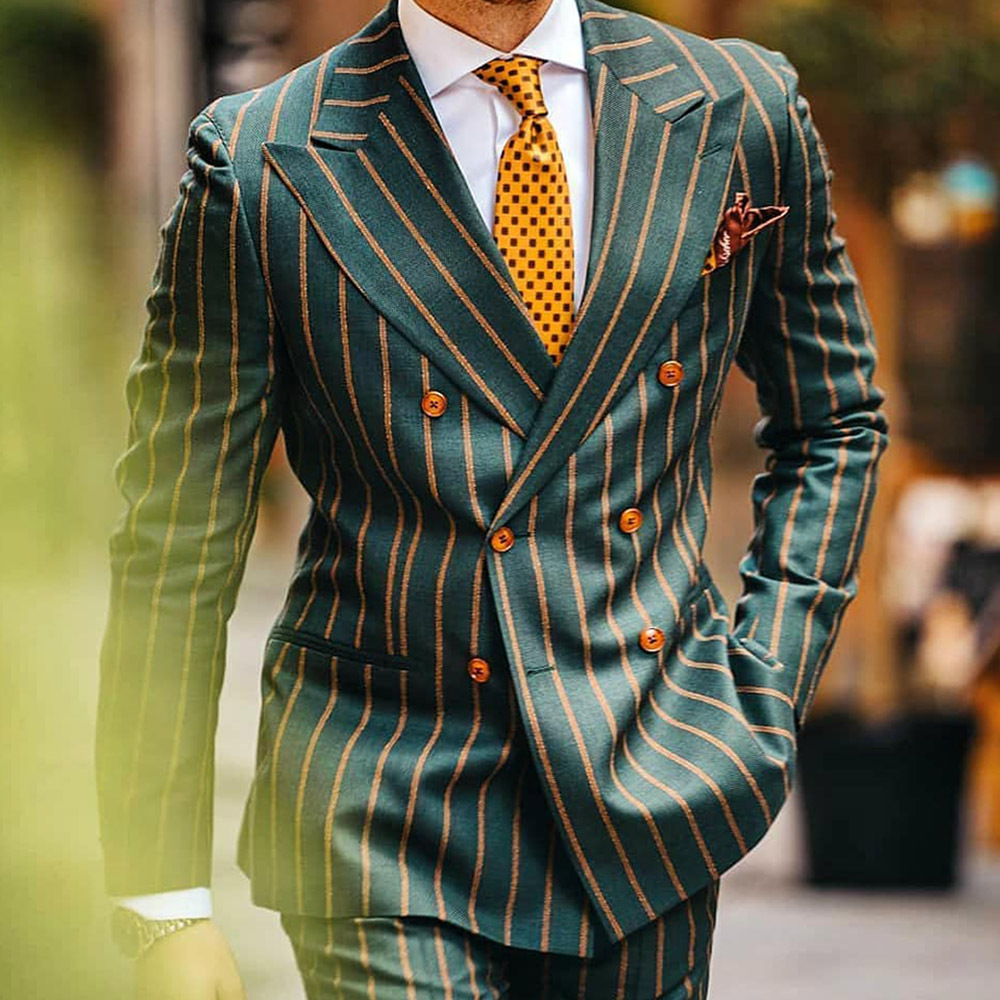 Green Striped Blazer