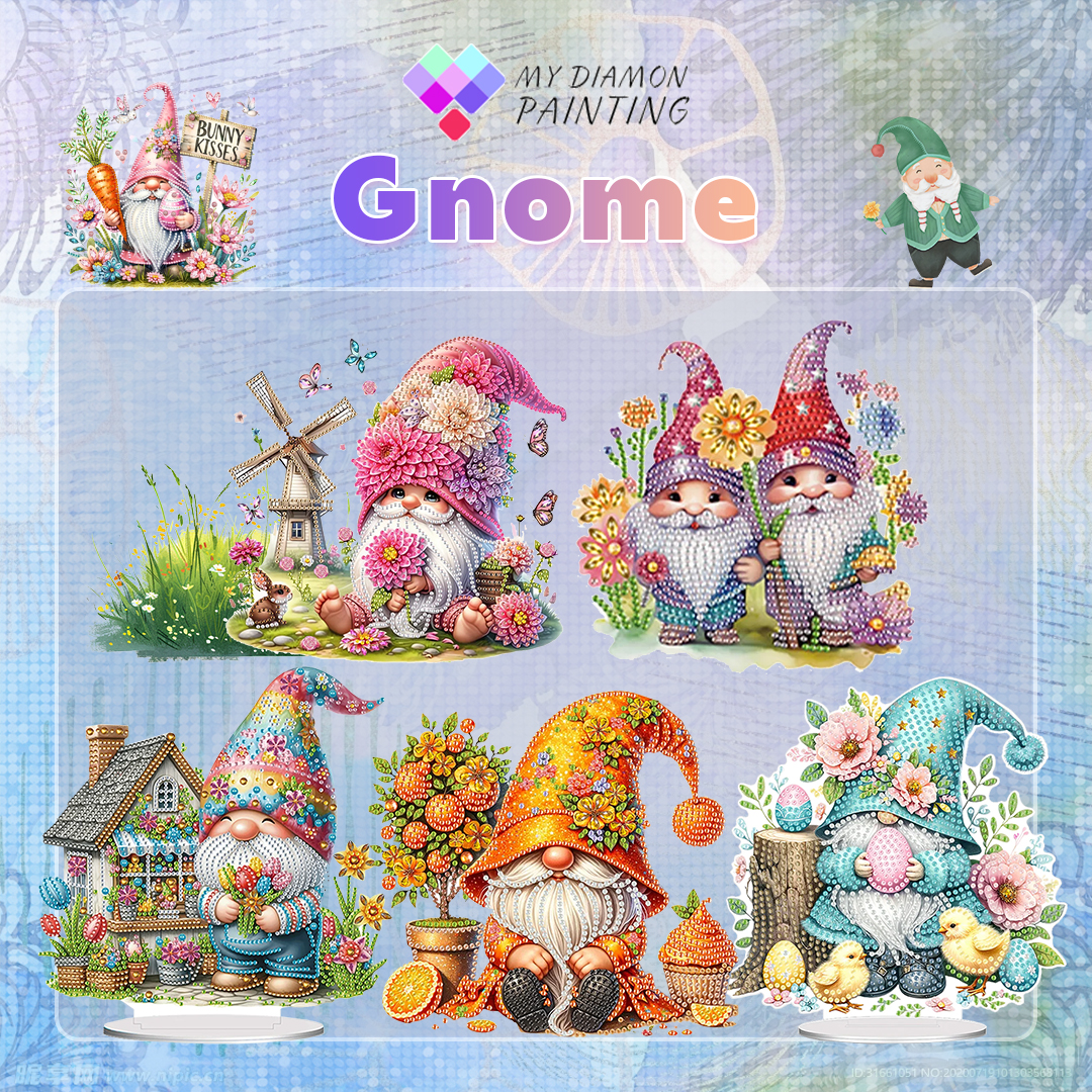 Gnomes aux tournesols Diamond Painting