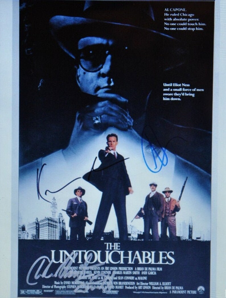 THE UNTOUCHABLES CAST Signed Poster X3 Andy Garcia, Kevin Costner, Charles Martin Smith 11x17 wcoa