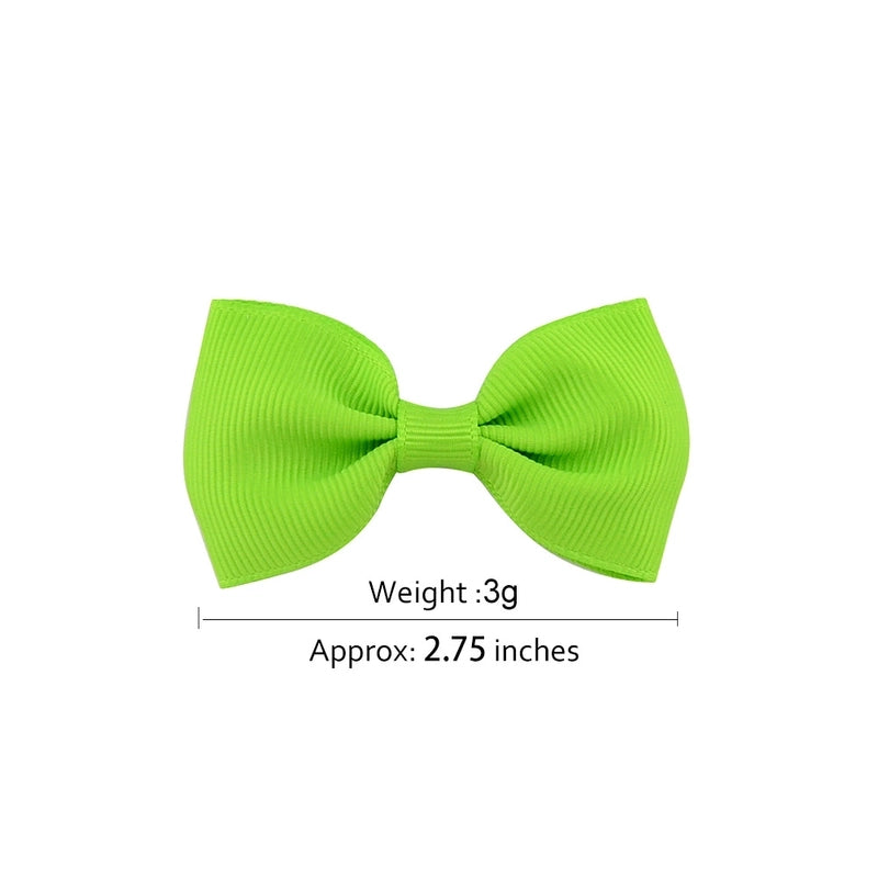 Solid Color Children’s Bow European Version Cute Hairpin Baby Hair Accessories Flat Head Bow Tie 643