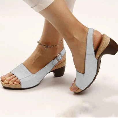 Sursell Shoes Women's Elegant Low Chunky Heel Comfy Sandals
