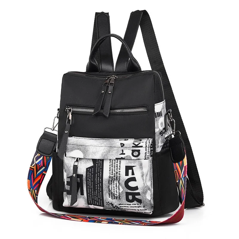 2021 New Luxury Designer Printed Backpack Waterproof Oxford Fabric Ladies Backpack Large Capacity Travel Bag