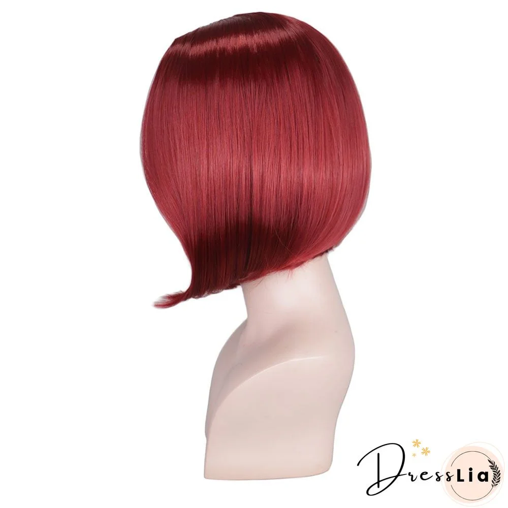 Chemical Fiber High Temperature Silk Women's Medium Split Short Straight Hair