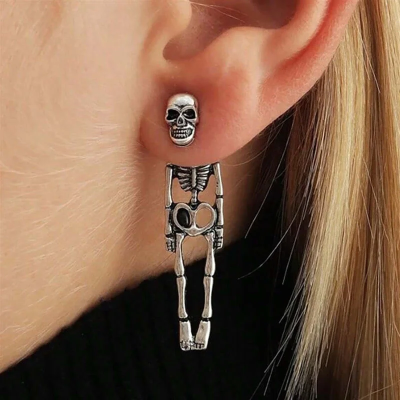 Creative Gothic Style Skull Skeleton Drop Earrings
