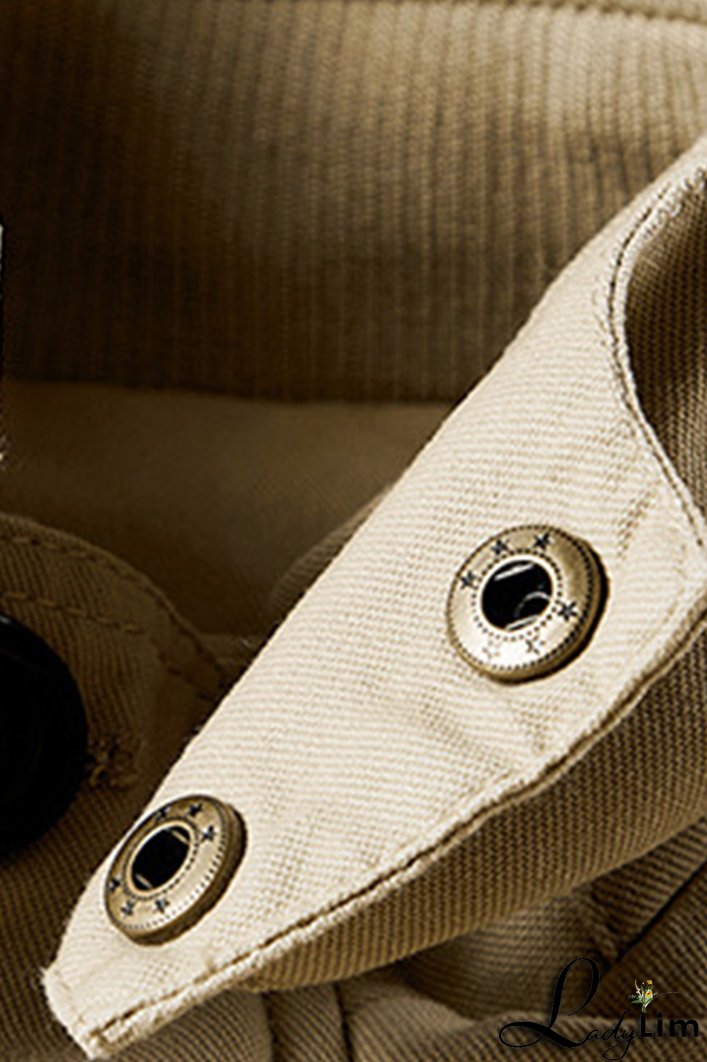 Earth Yellow Casual Solid Pocket Buckle Hooded Collar Outerwear