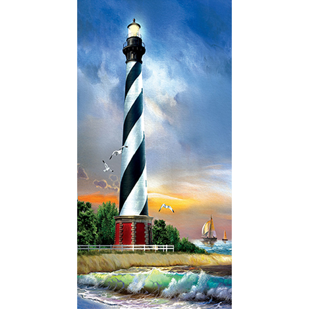 

Seaside Lighthouse - Round Drill Diamond Painting - 40*80CM (Big Size), 501 Original