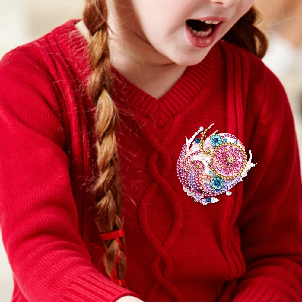 4pcs Abstract Totem DIY Diamond Painting Brooch Brooch Jewelry Kit DIY Diamond Pins