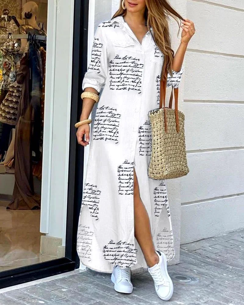 Brownm Other Fashion Long Sleeve Shirt Dress