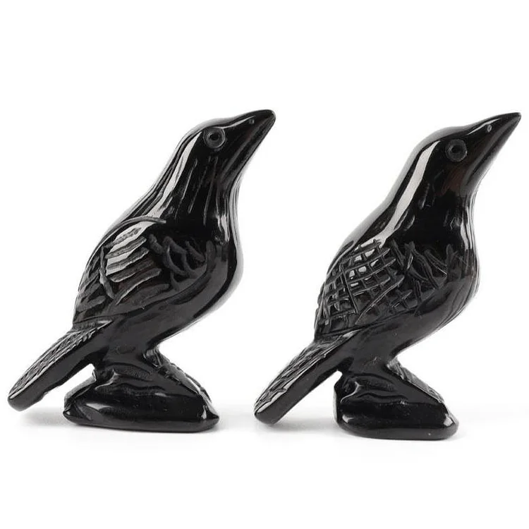 Black Obsidian Crystal Carving Animal Bulk Crow Free Form