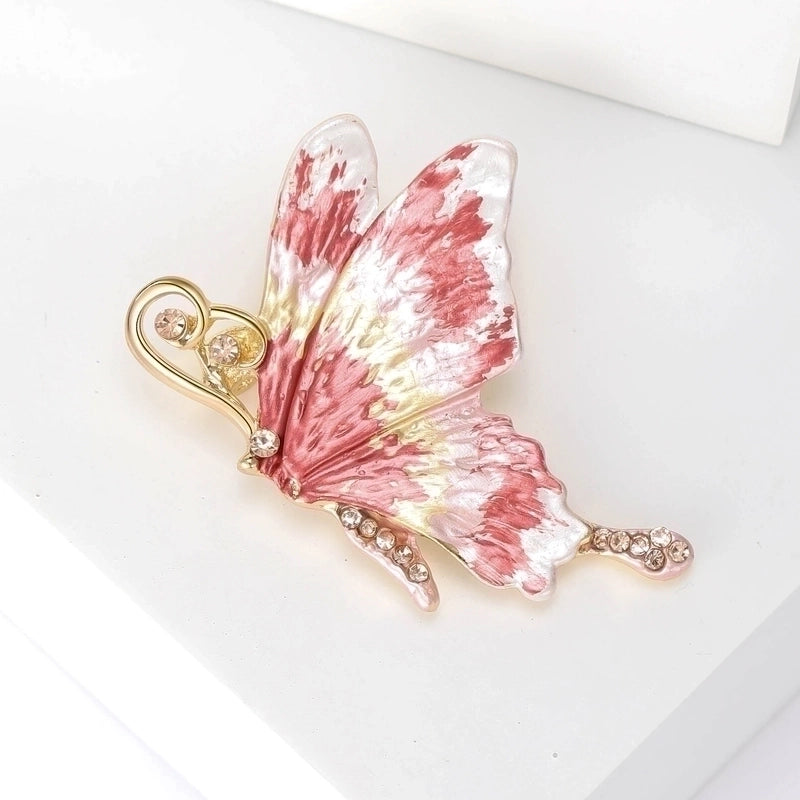 Minimalist Pin Butterfly Alloy Inlay Zircon Women’s Brooches