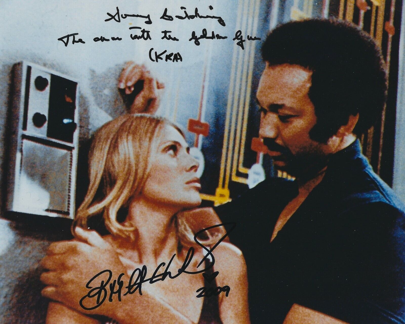 BRITT EKLAND & SONNY CALDINEZ SIGNED JAMES BOND 007 8x10 Photo Poster painting - UACC & AFTAL RD