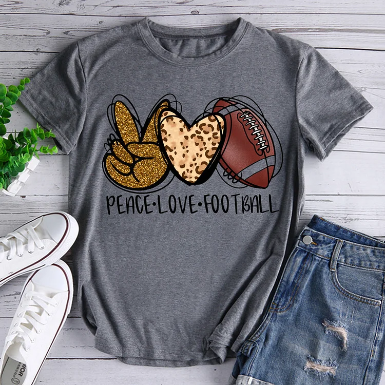 Peace love football T-Shirt-07612-Annaletters