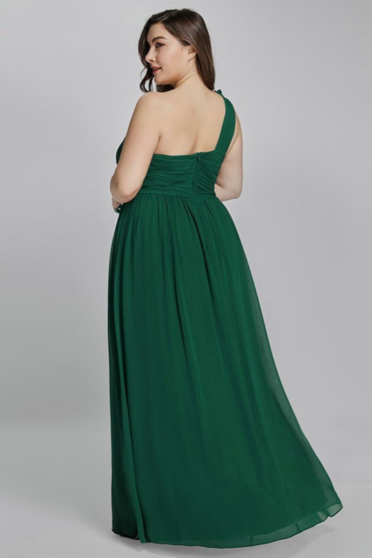 Bellasprom Plus Size Chiffon Long Prom Dresses One Shoulder 1916