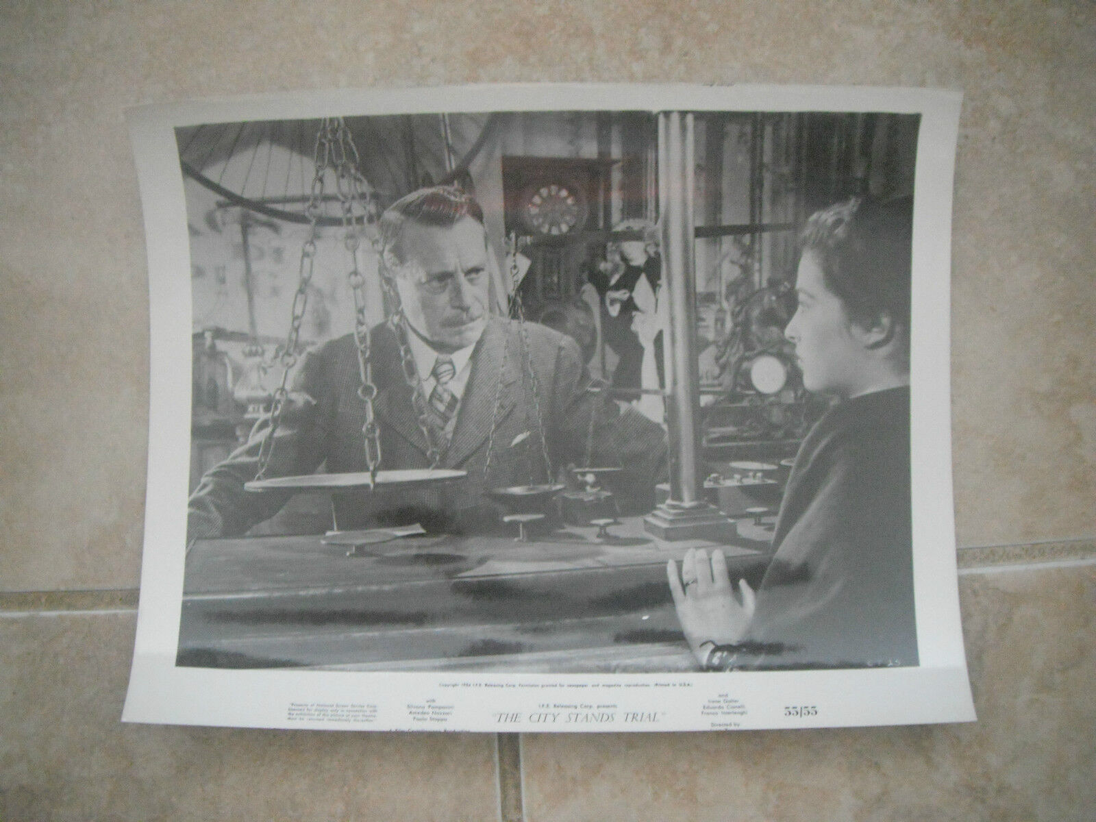 City Stands Trial Pampanini Movie B&W 8x10 Promo Photo Poster painting Lobby Card #2