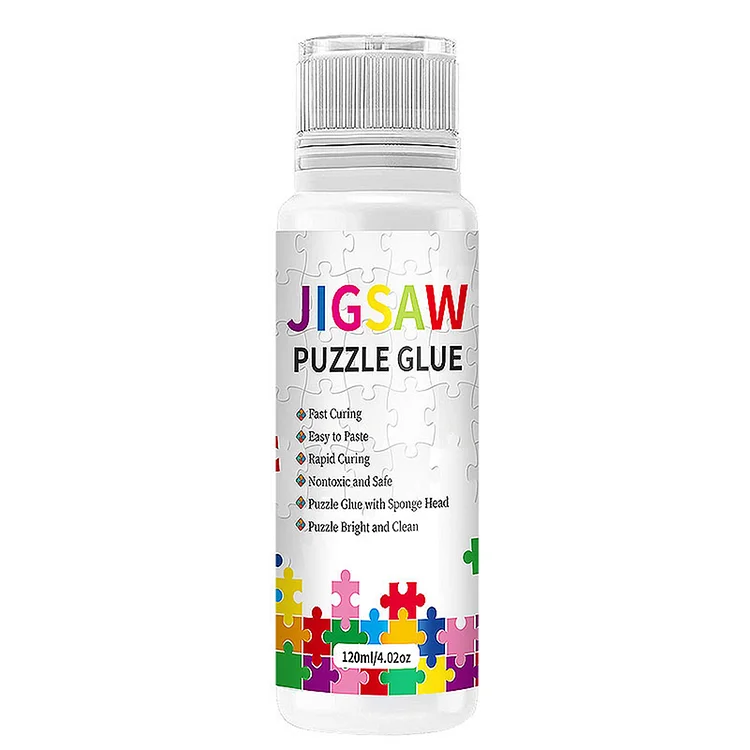 Diamond Painting Art Glue with Sponge Head Fast Drying Prevent Falling Off,  Puzzle Glue Sealer Permanent Hold Shine Effect (E)