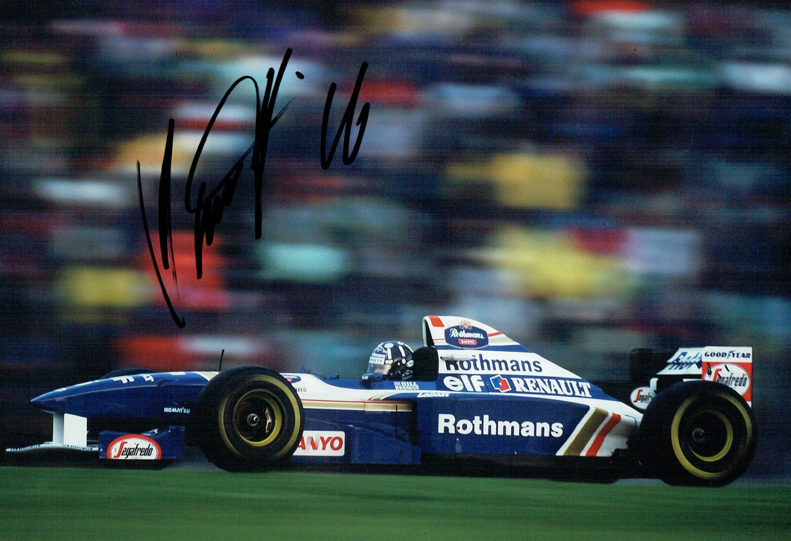 Damon HILL Signed Rothmans Renault Autograph F1 12x8 Photo Poster painting AFTAL COA RARE