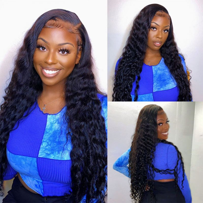 Deep Wave Long Black Brazilian Wigs US Mall Lifes